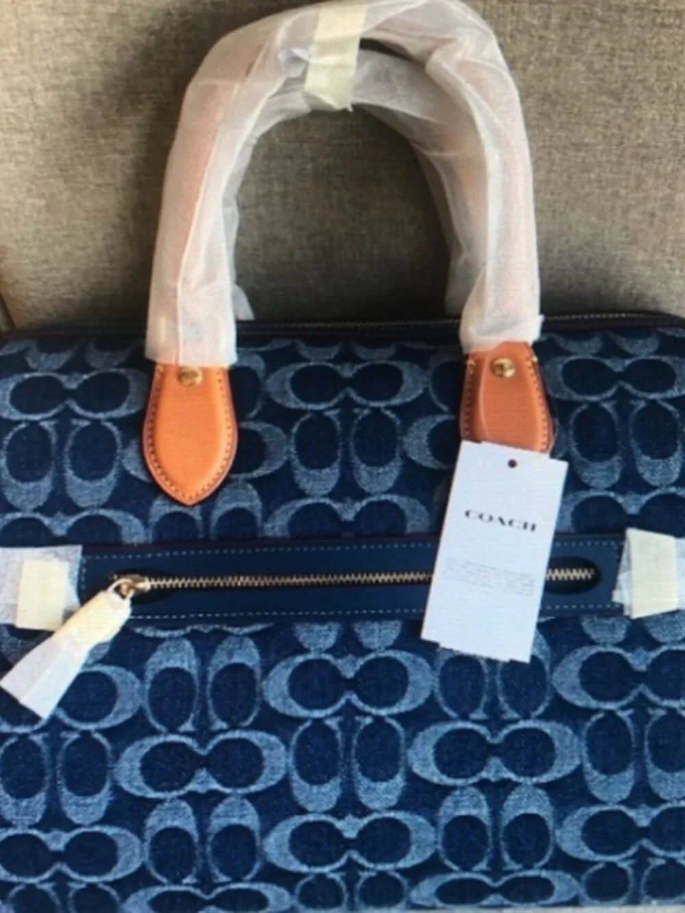 Coach Rowan Satchel Bag In Signature Denim Canvas NWT CY699 - Picture 4 of 8